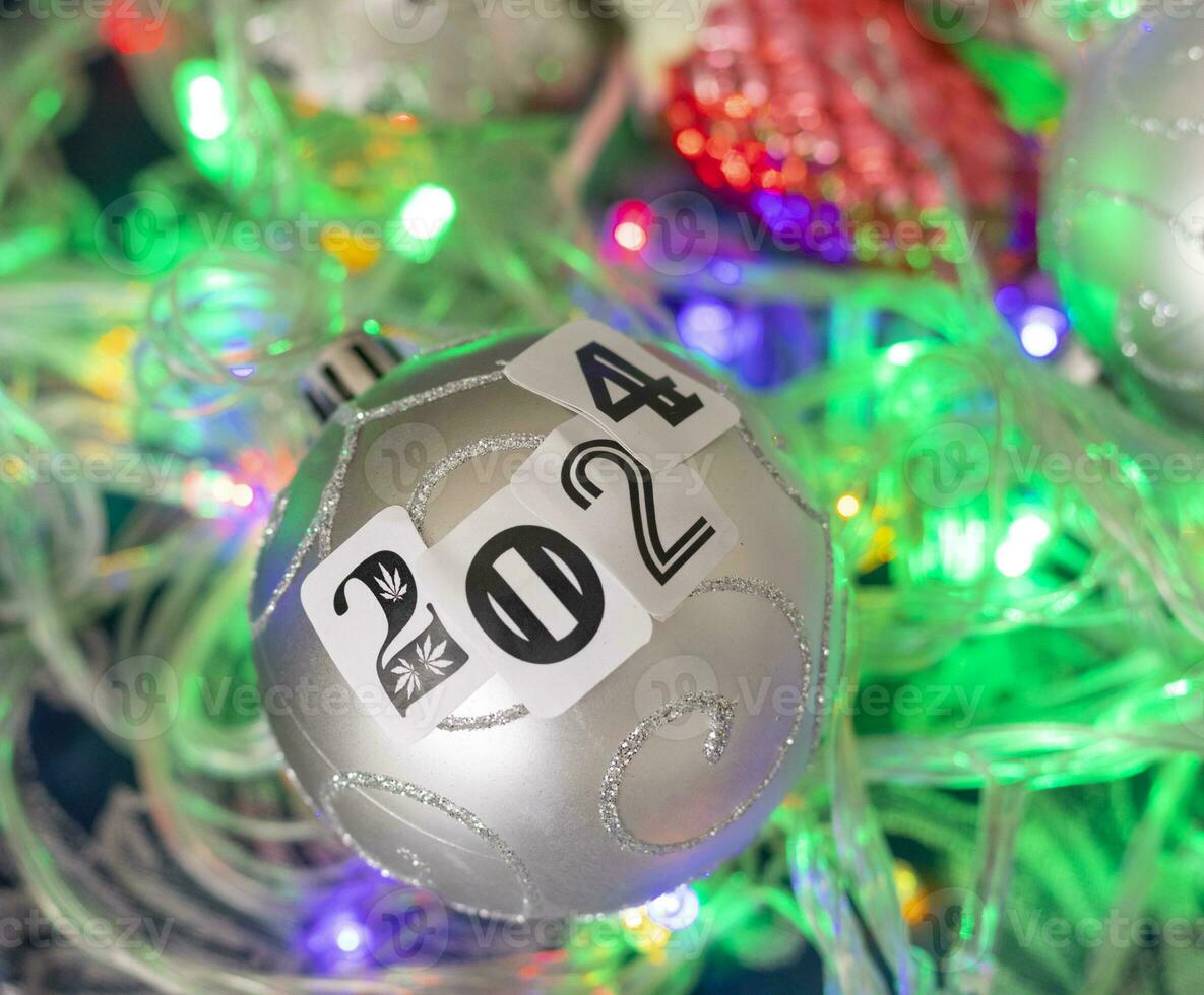 Close up shot of new year decorations. New year changing numbers. Holiday photo