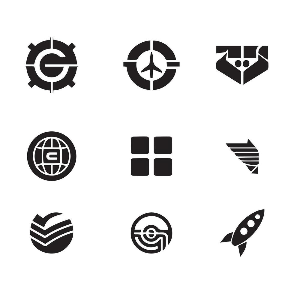 Geometric Essence of Diverse Icons vector