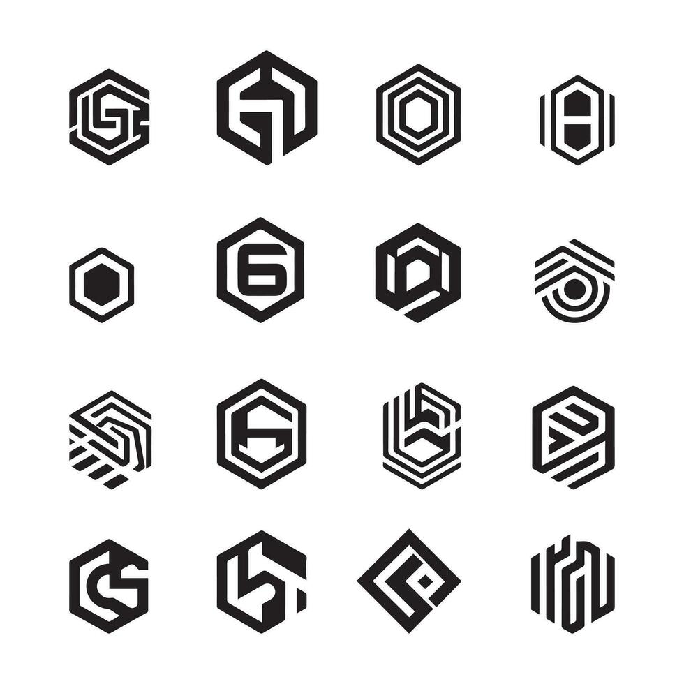 eometric Intrigue, An Array of Black and White Patterns vector