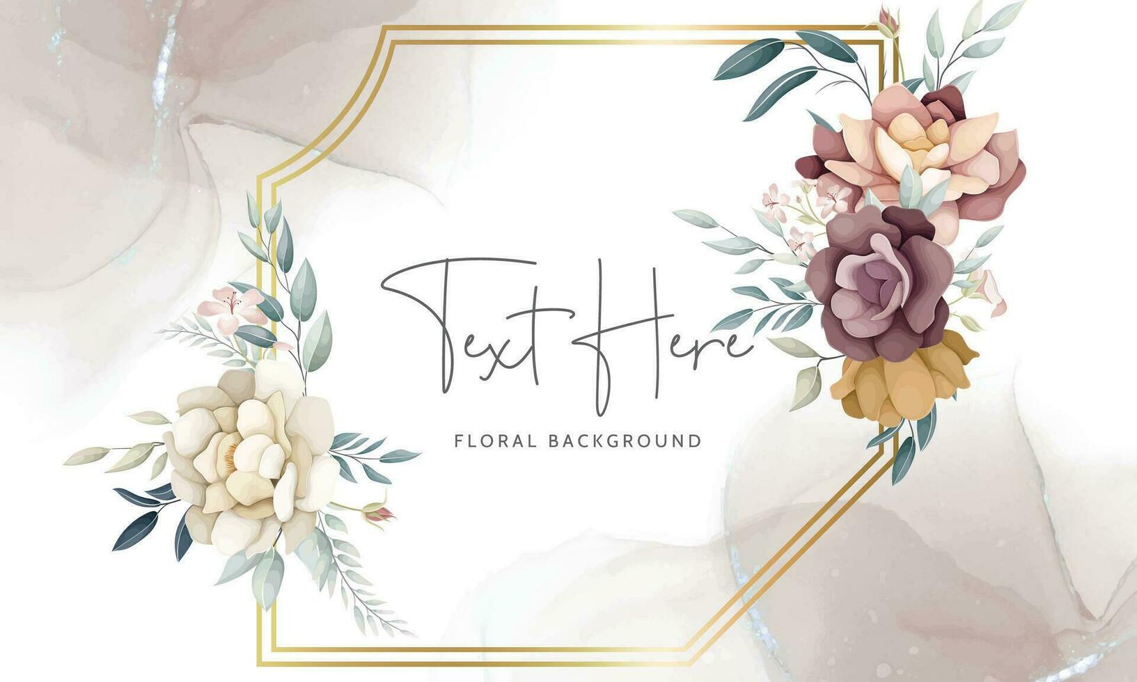 beautiful flower wreath arrangement floral background template vector