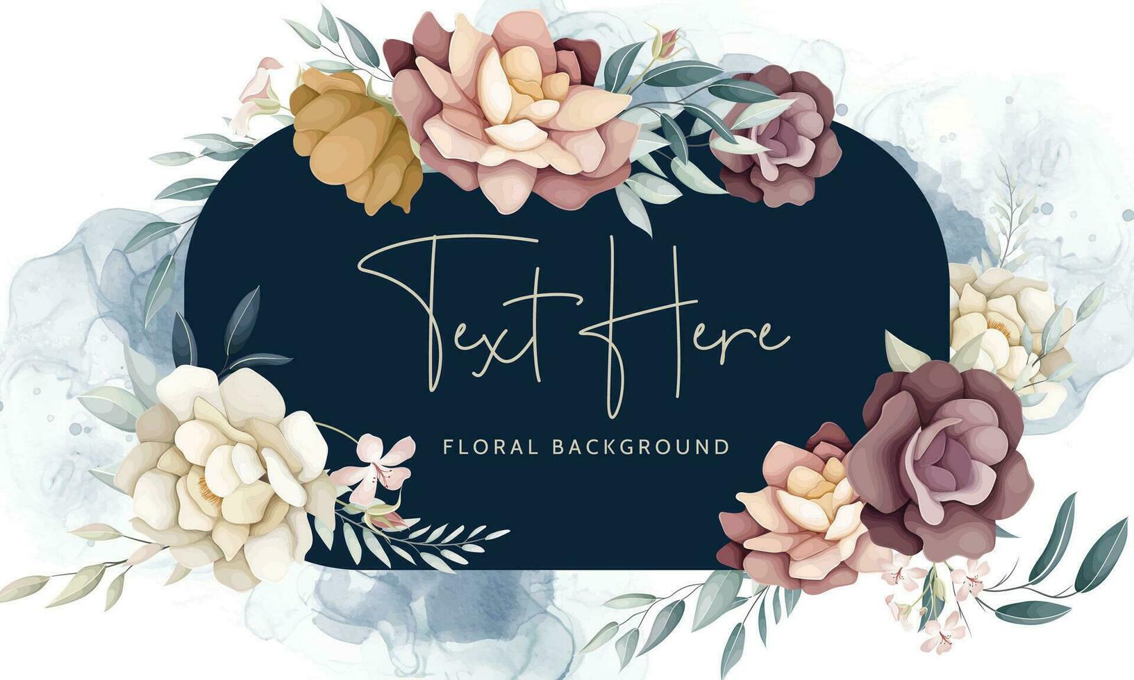 beautiful flower wreath arrangement floral background template vector