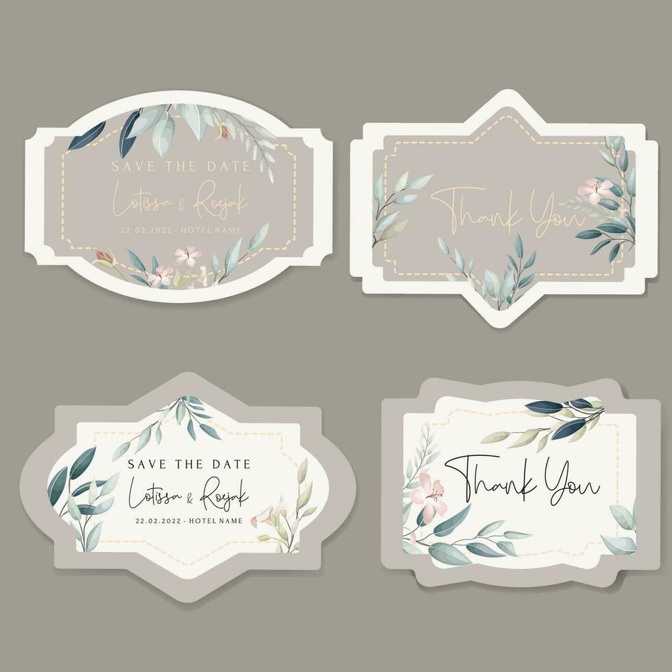 set of flower arrangements flower and leaves floral illustration for label collection vector