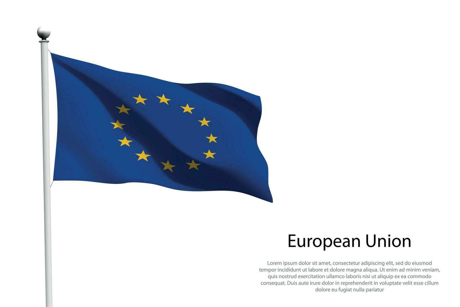 National flag European Union waving on white background vector