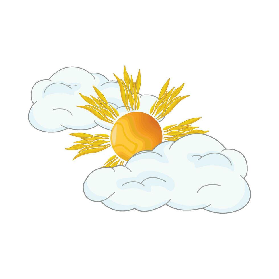 sun and cloud illustration vector