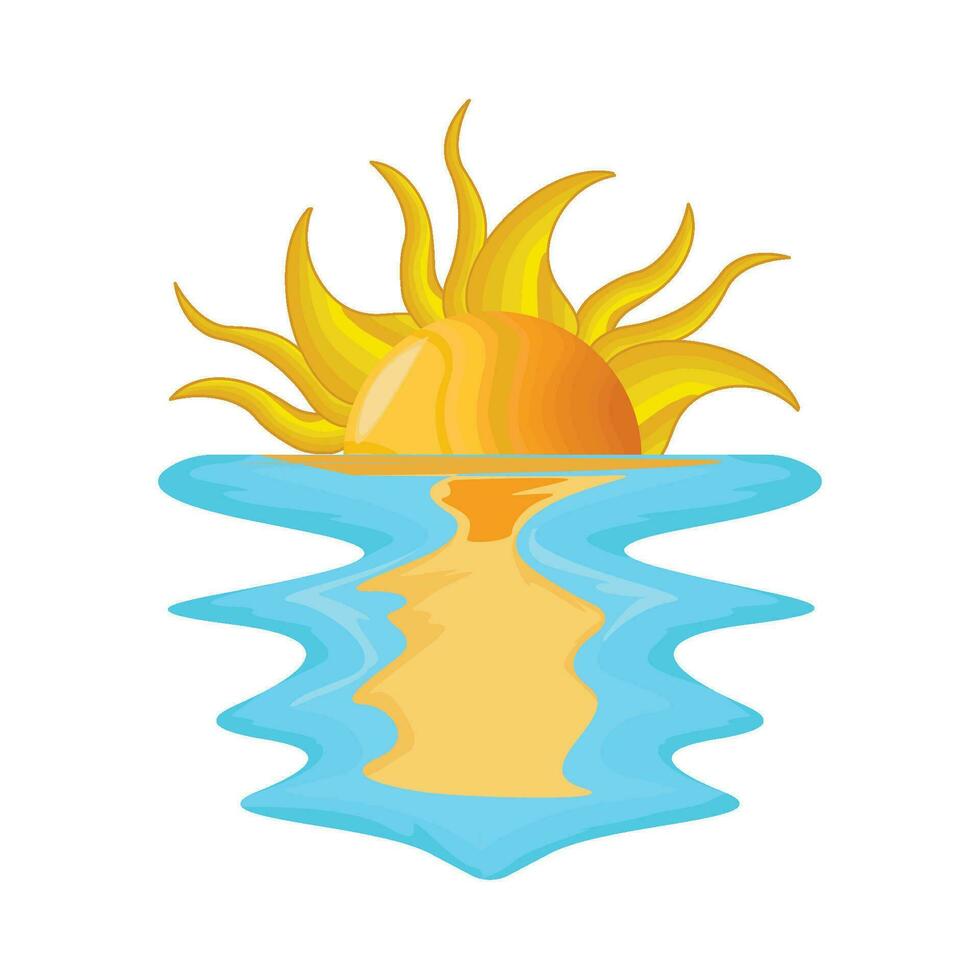 illustration of sun and sea vector