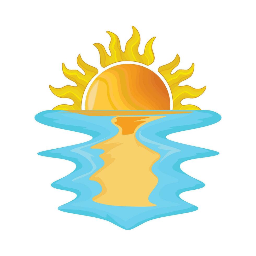 illustration of sun and sea vector