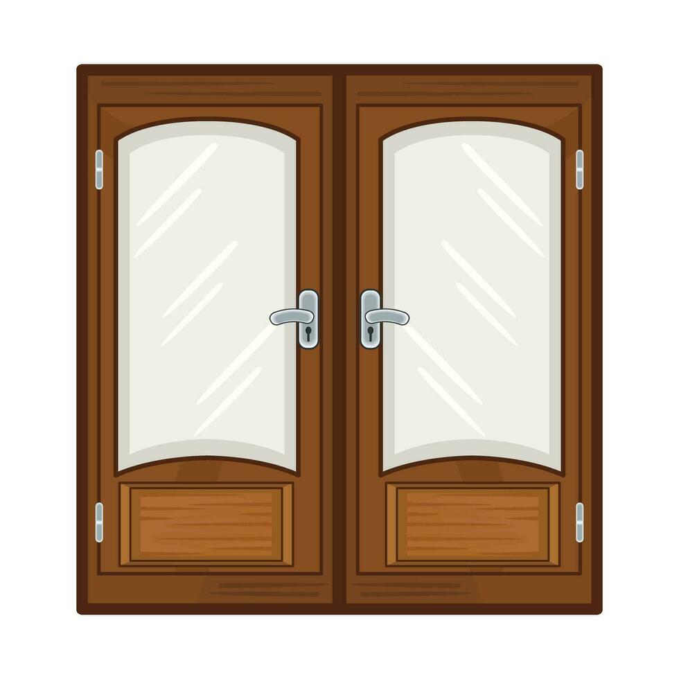 ilustración de de madera puerta vector