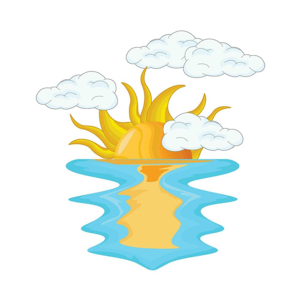 illustration of sun and sea vector