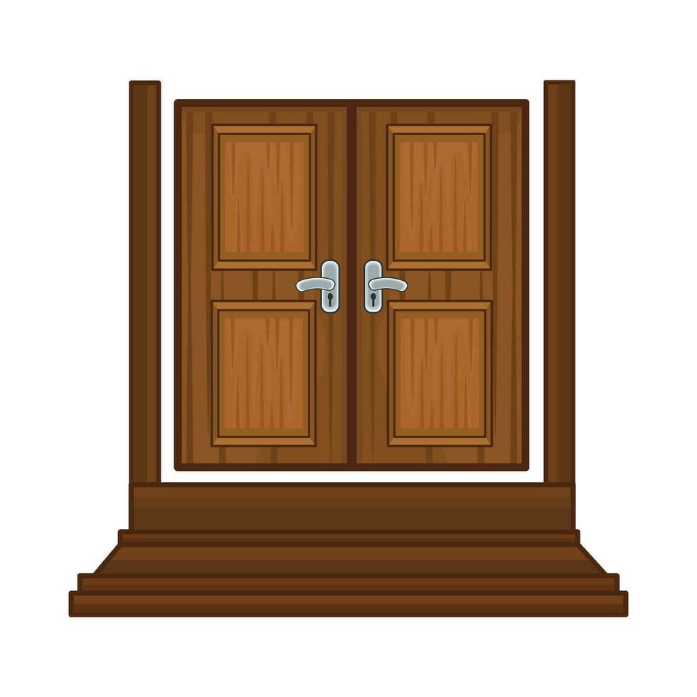 illustration of wooden door vector