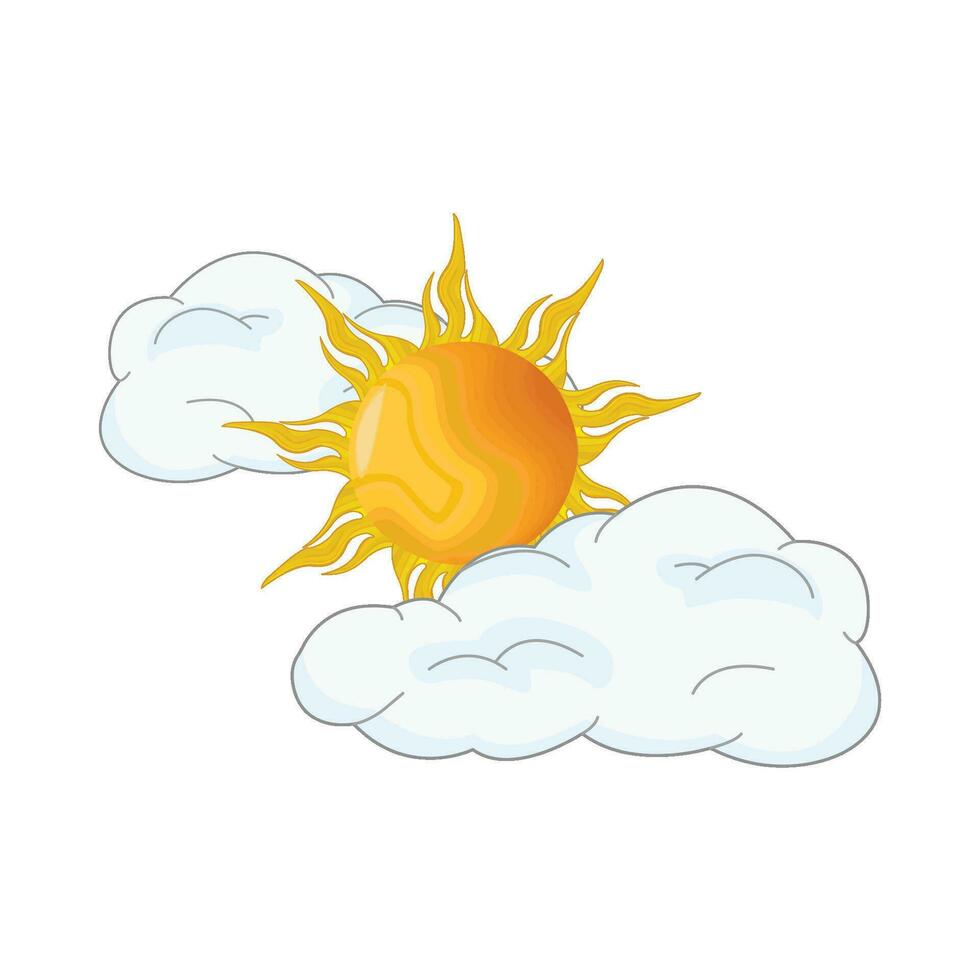 sun and cloud illustration vector