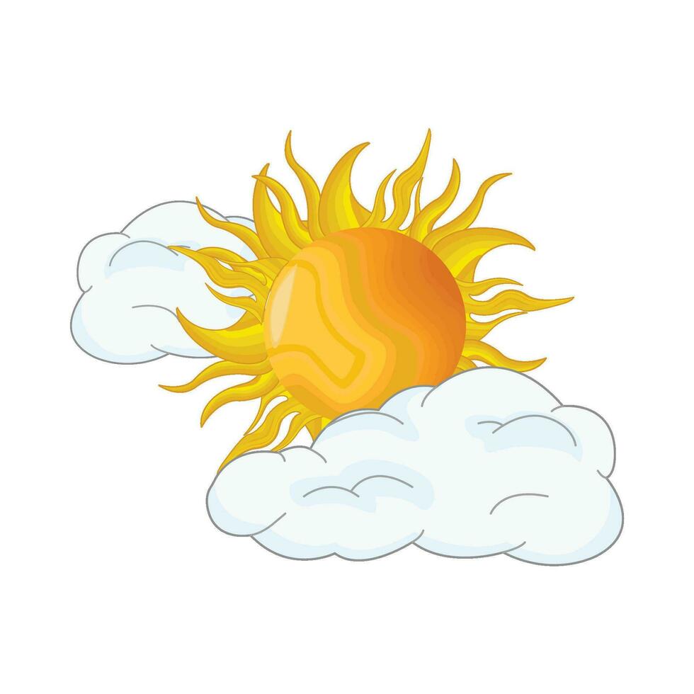 illustration of sun and cloud vector