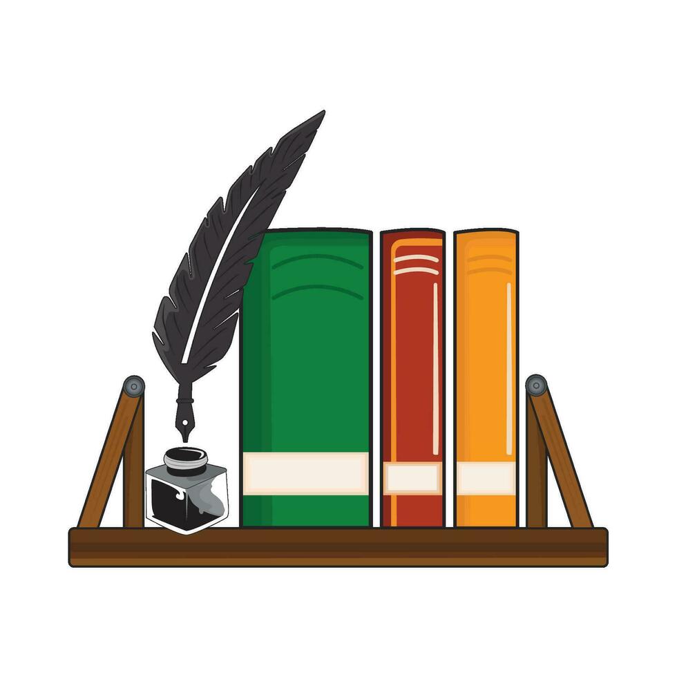 illustration of bookshelf vector