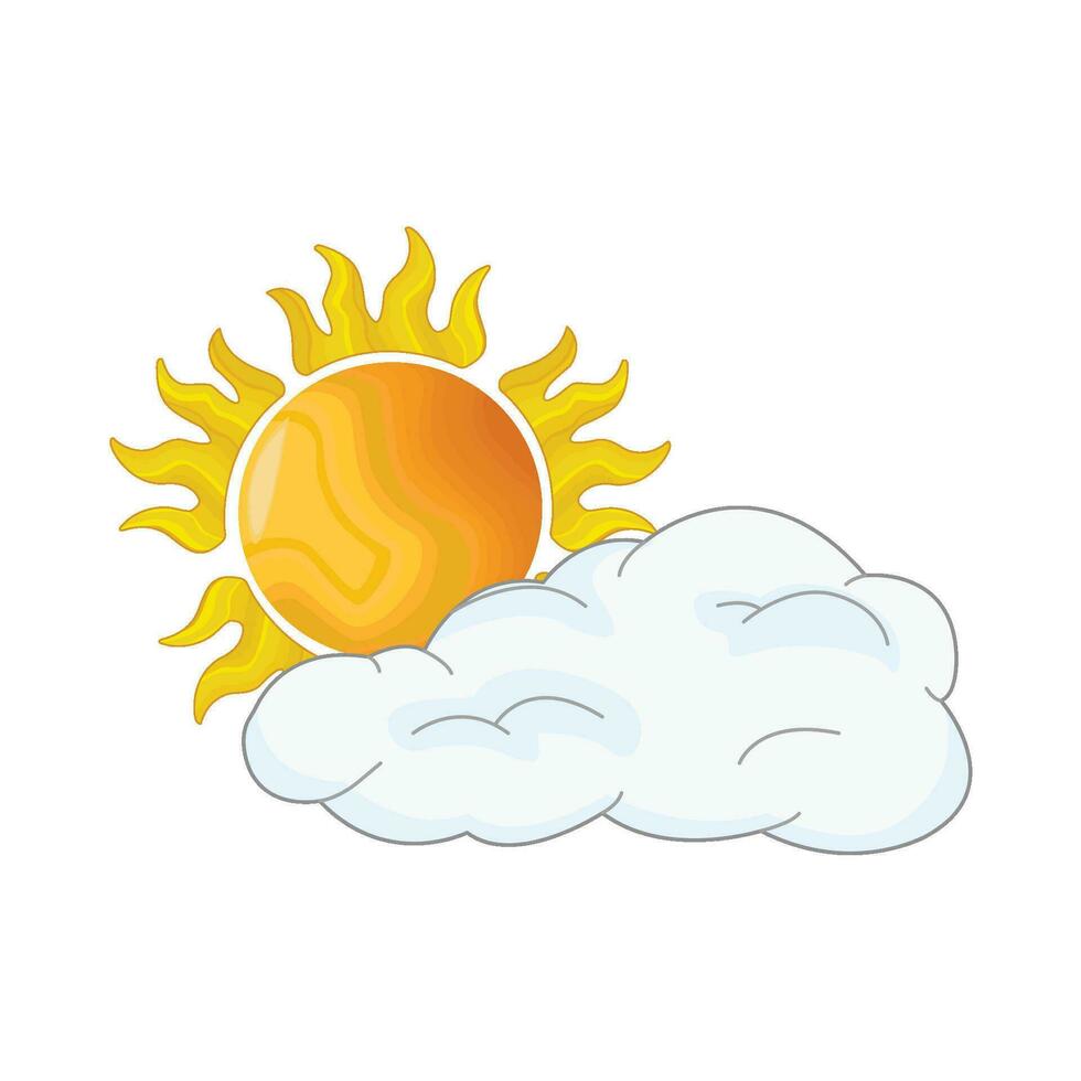 sun and cloud illustration vector