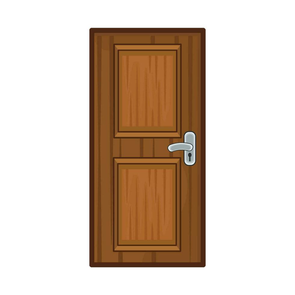 ilustración de de madera puerta vector