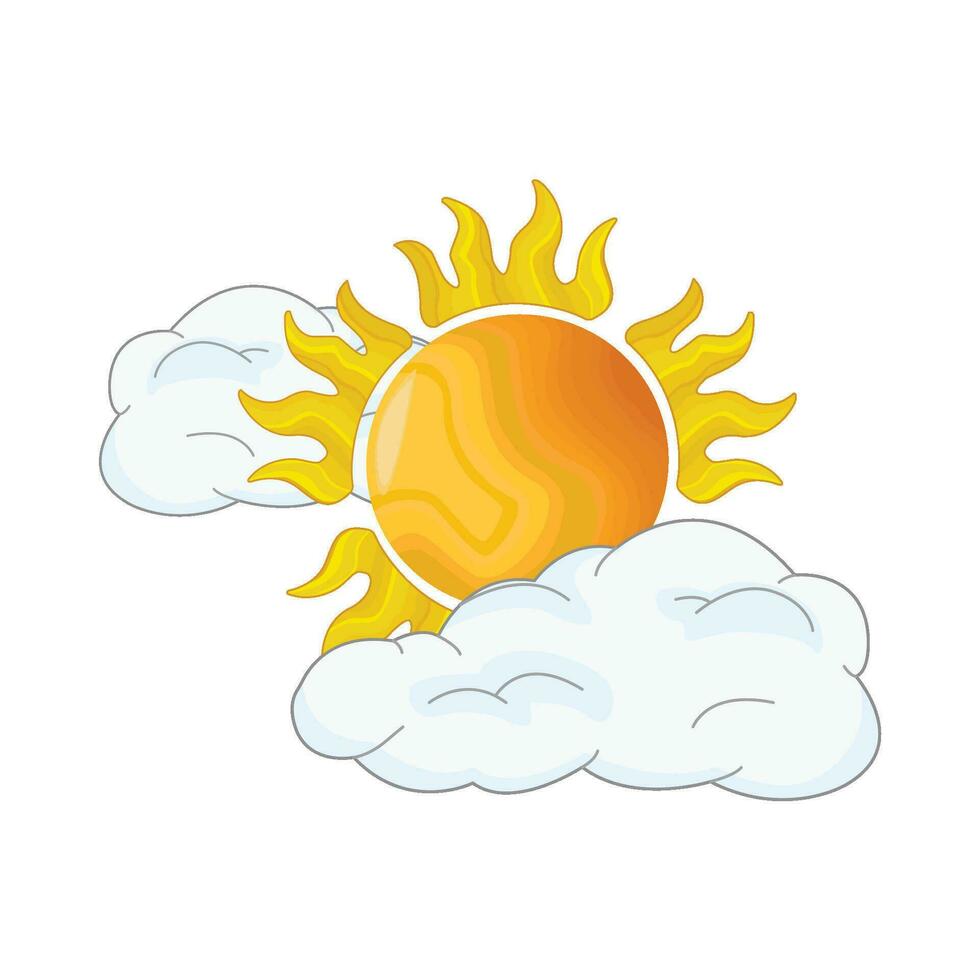 sun and cloud illustration vector