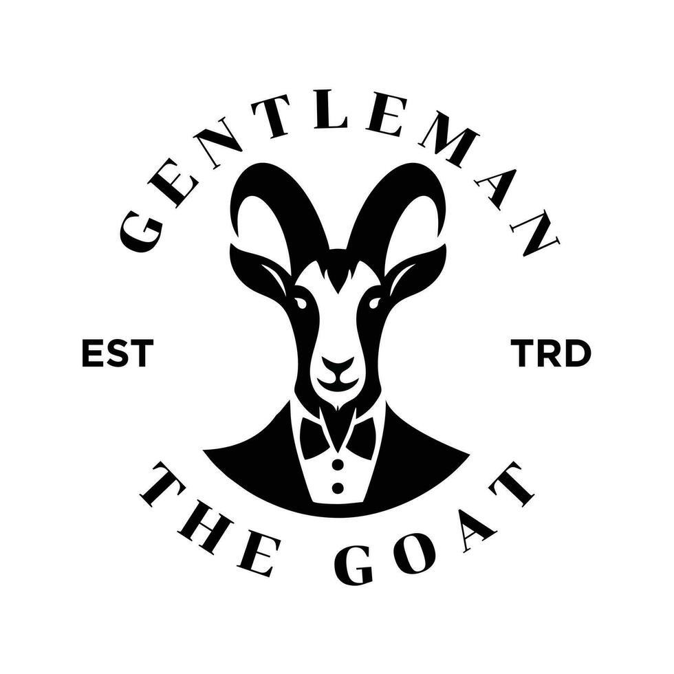 Goat Gentleman Vintage logo icon design vector