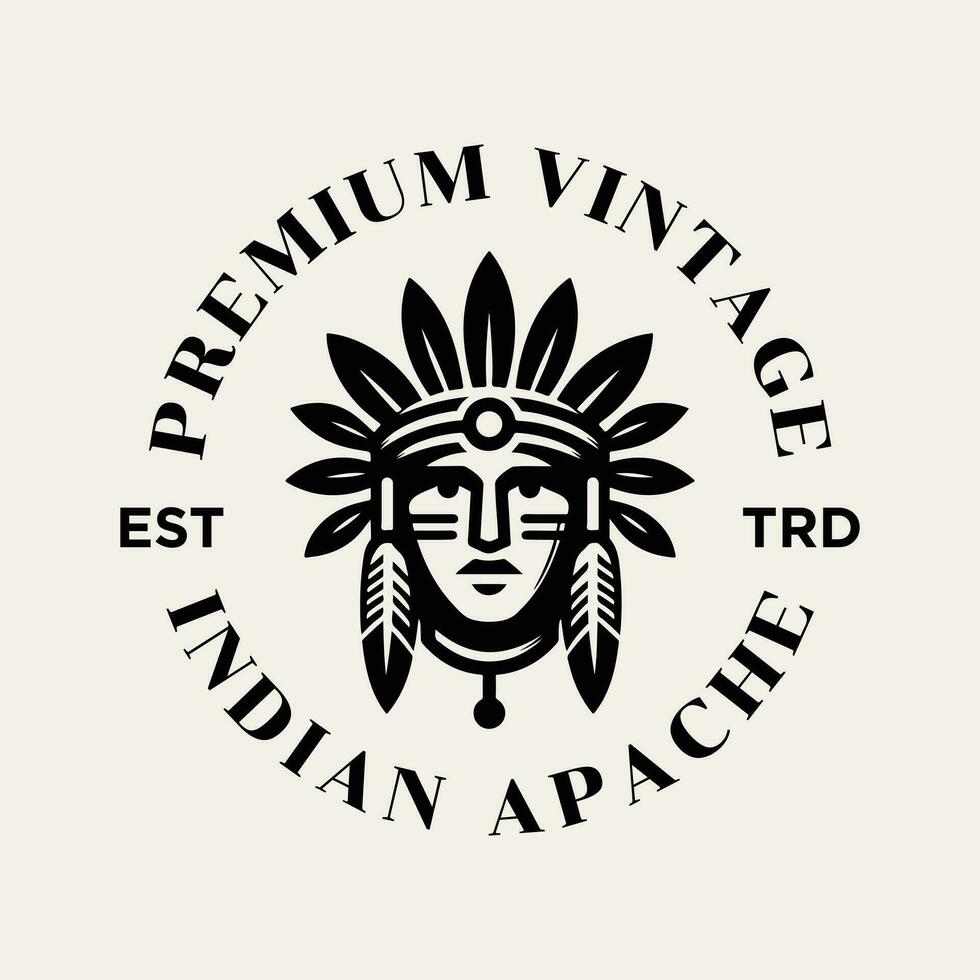 indio apache tribu logo icono diseño vector