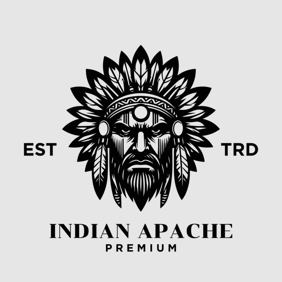 indio apache tribu logo icono diseño vector