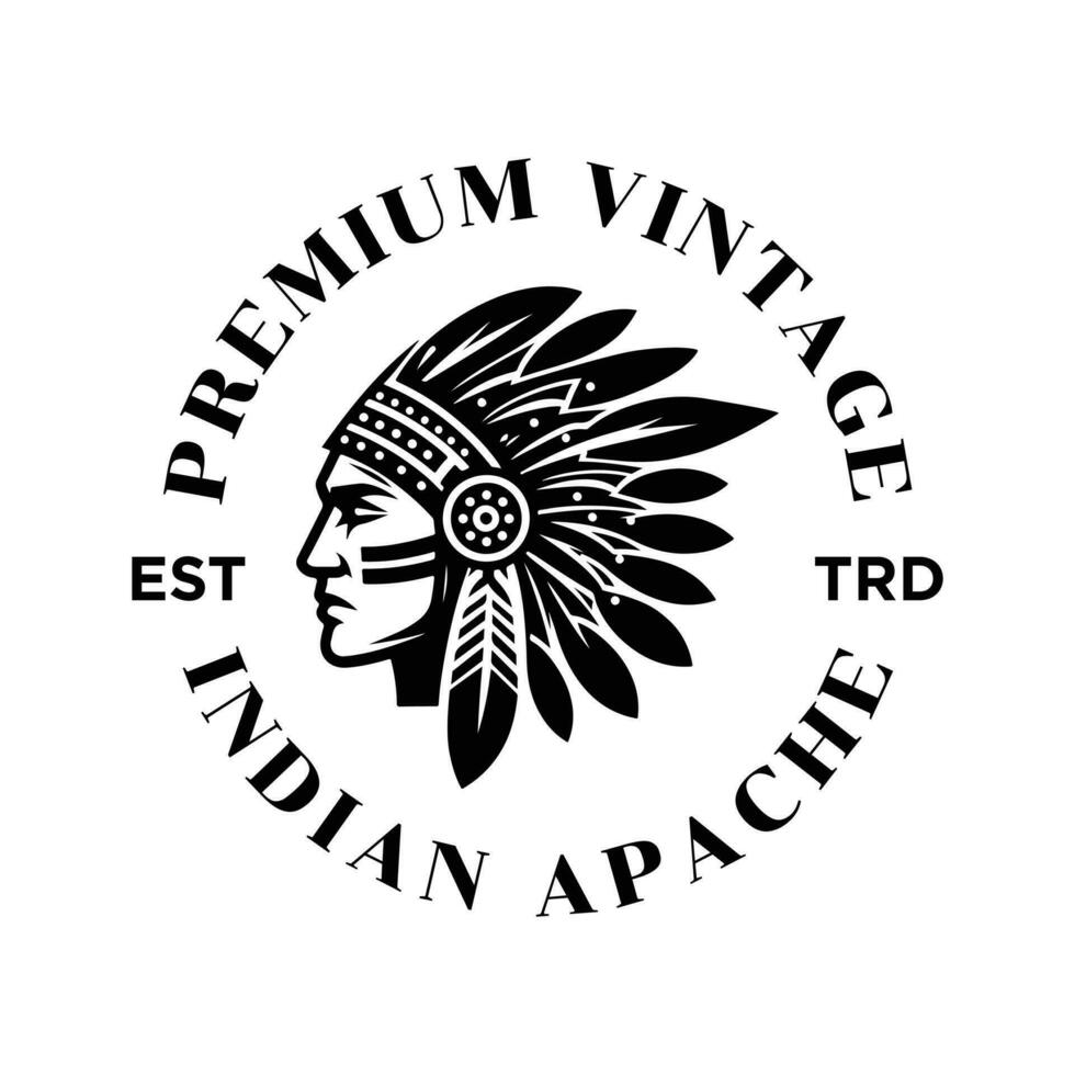 indio apache tribu logo icono diseño vector