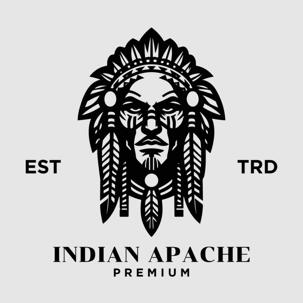 indio apache tribu logo icono diseño vector