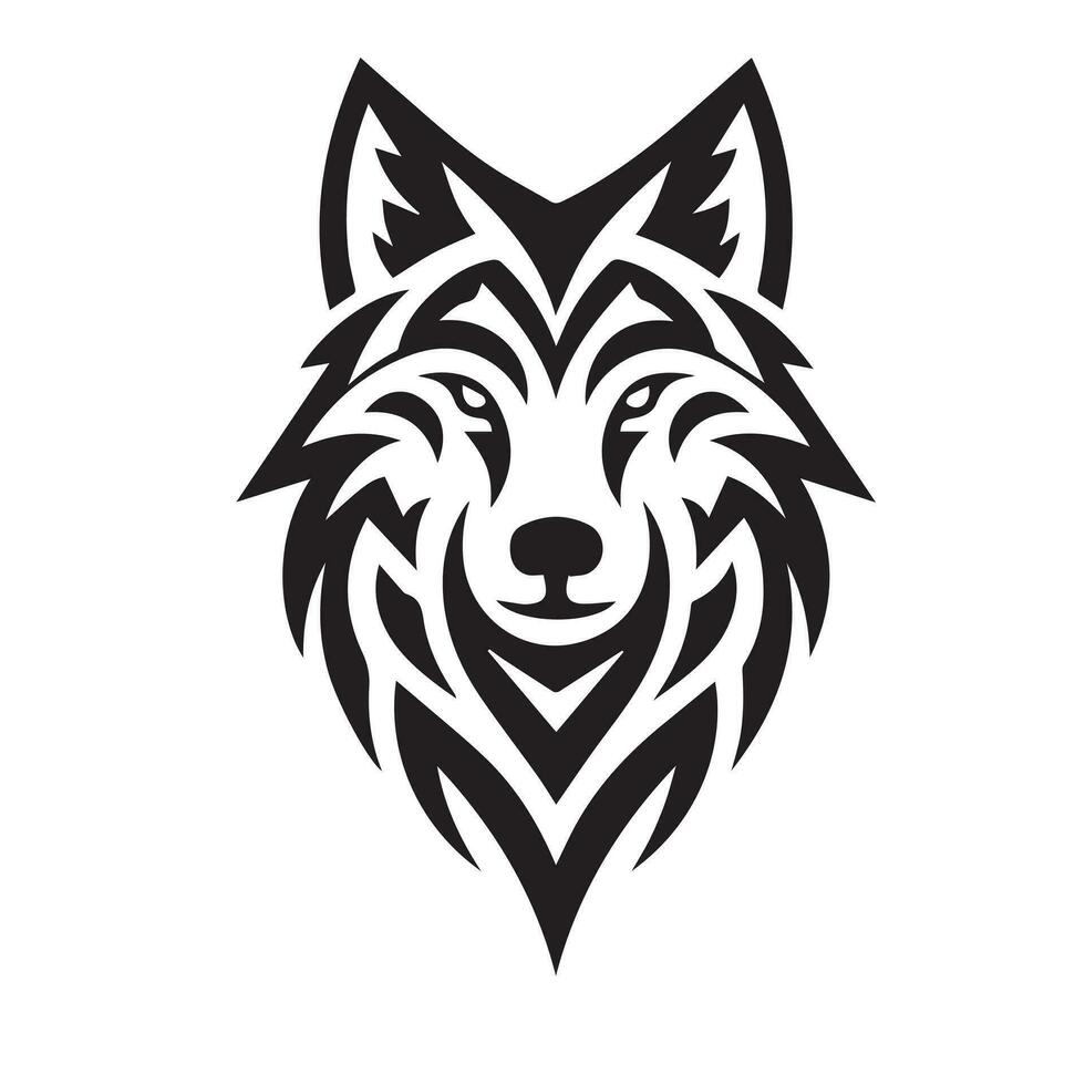 Wolf Tribal black white modern design vector