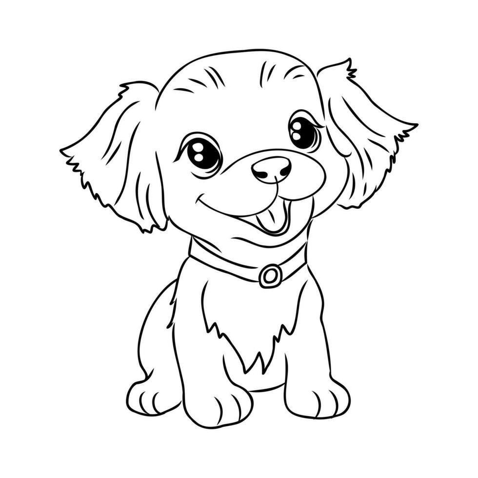 cartoon dog sketch vector