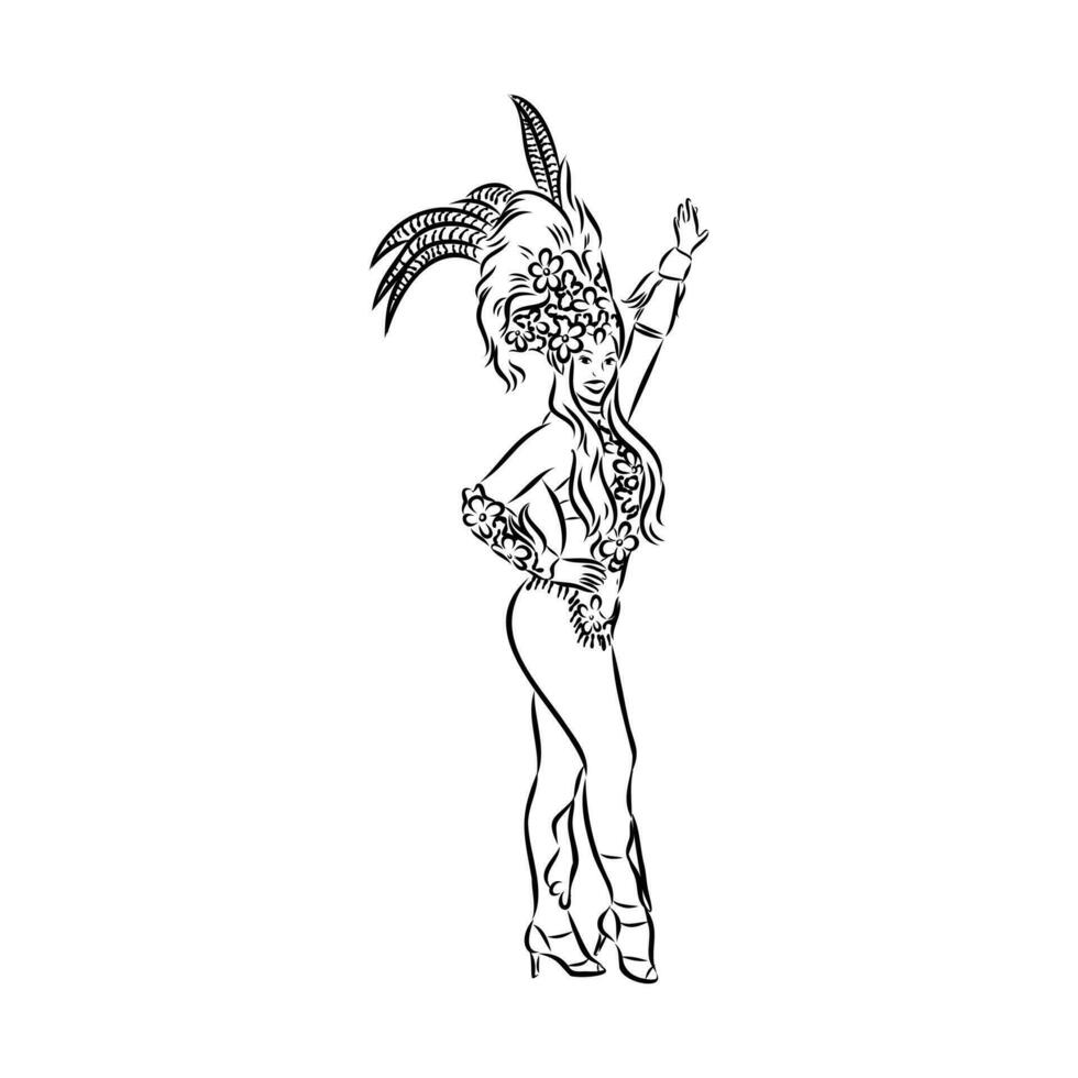 samba dance vector sketch