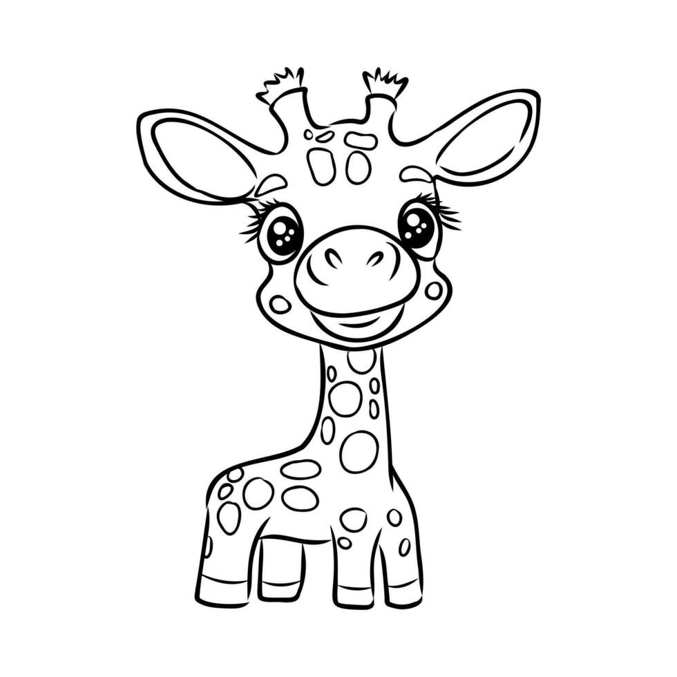 cartoon giraffe sketch vector