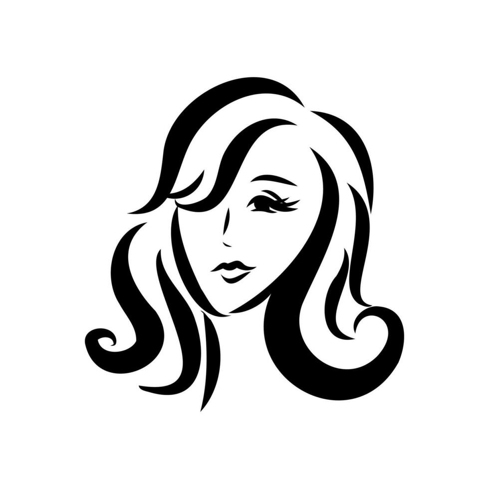 girl's face vector sketch