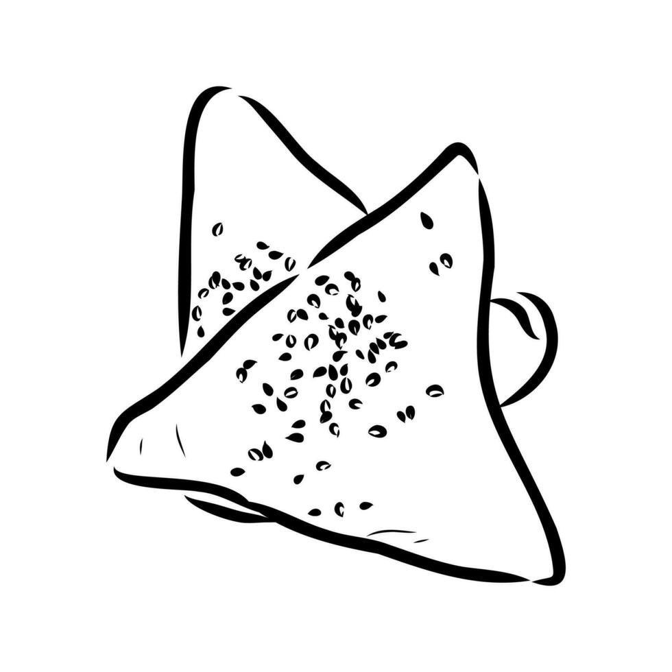 samsa pie vector sketch