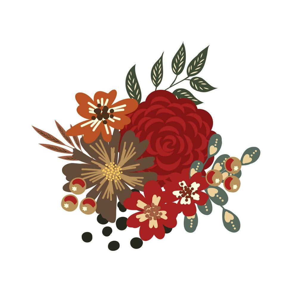 decorative flowers vector sketch