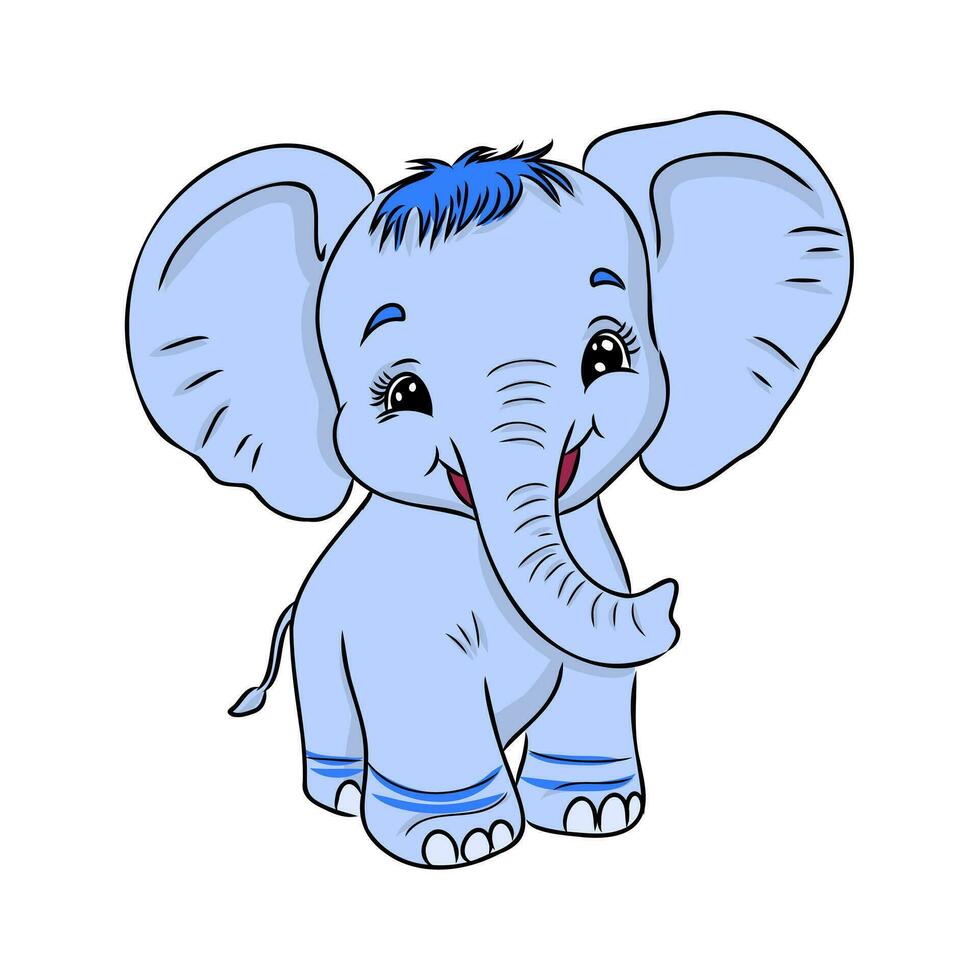 dibujos animados elefante bosquejo vector