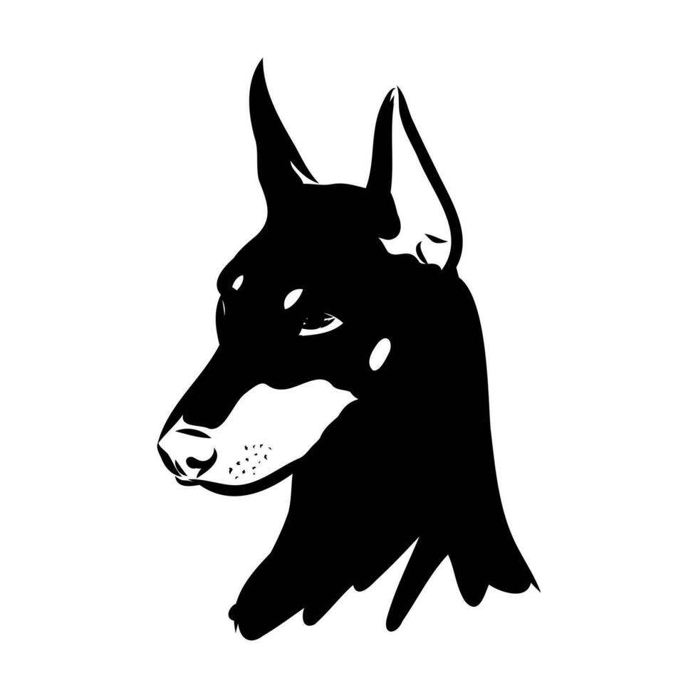 doberman dog vector sketch