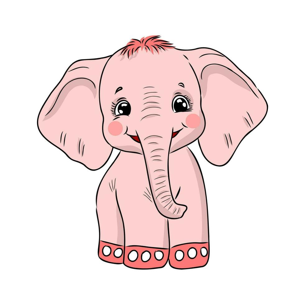 cartoon elephant sketch vector