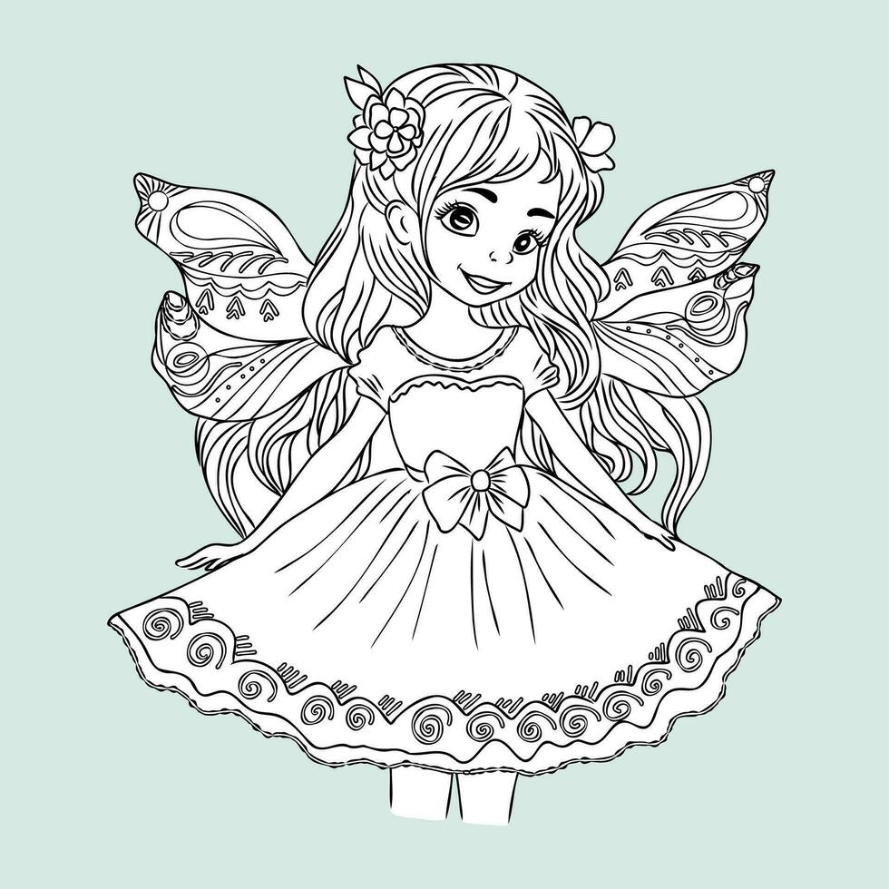 cartoon fairy sketch vector