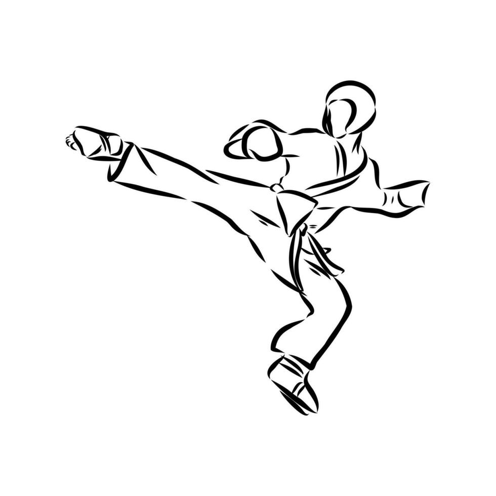 Thai boxing vector sketch