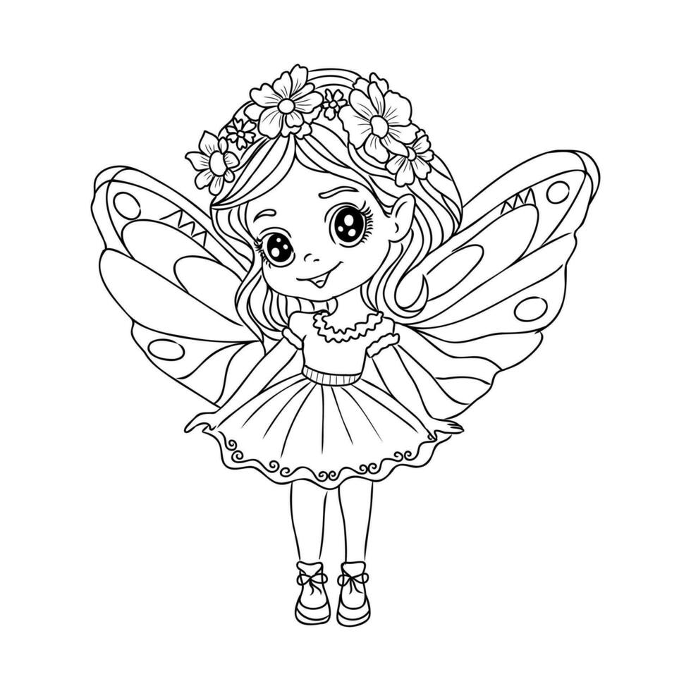 cartoon fairy sketch vector