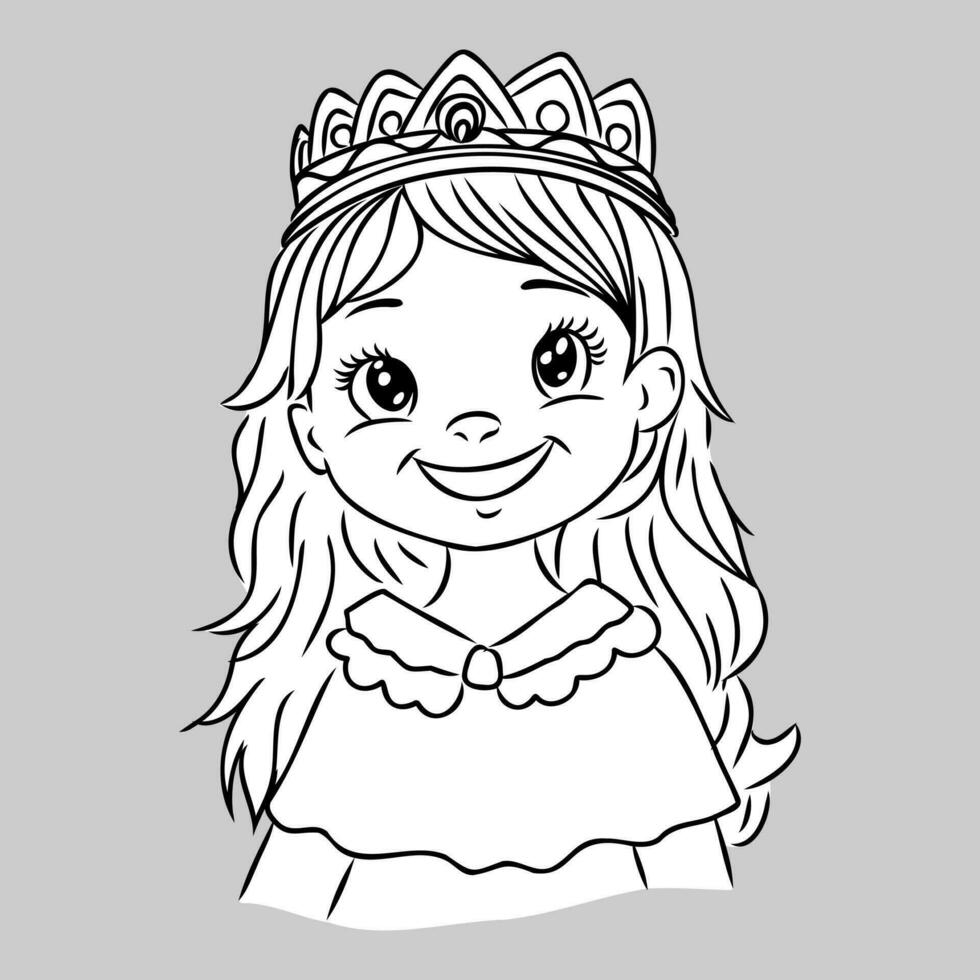 dibujos animados princesa vector bosquejo