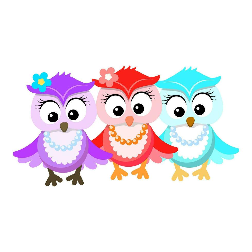 cartoon owls vector sketch
