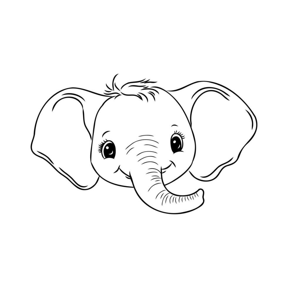 cartoon elephant sketch vector