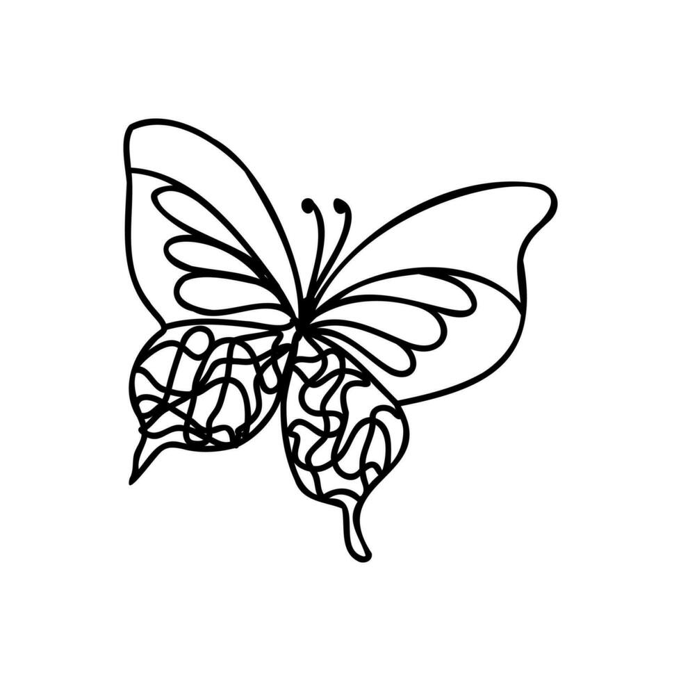 dibujos animados mariposa vector bosquejo