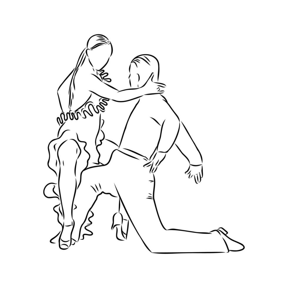 samba dance vector sketch