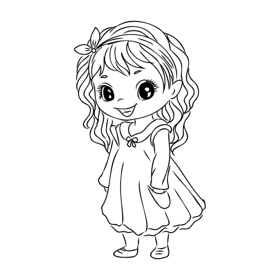 cartoon princess sketch vector