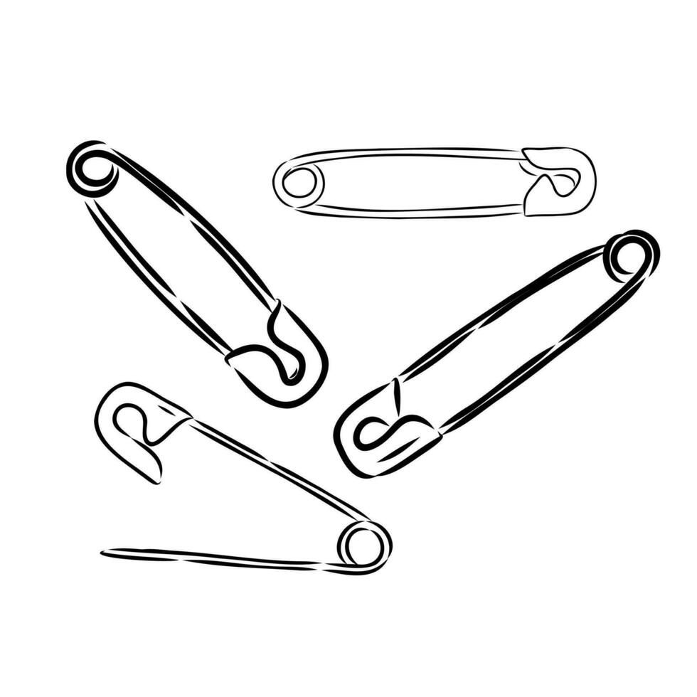 safety pin vector sketch