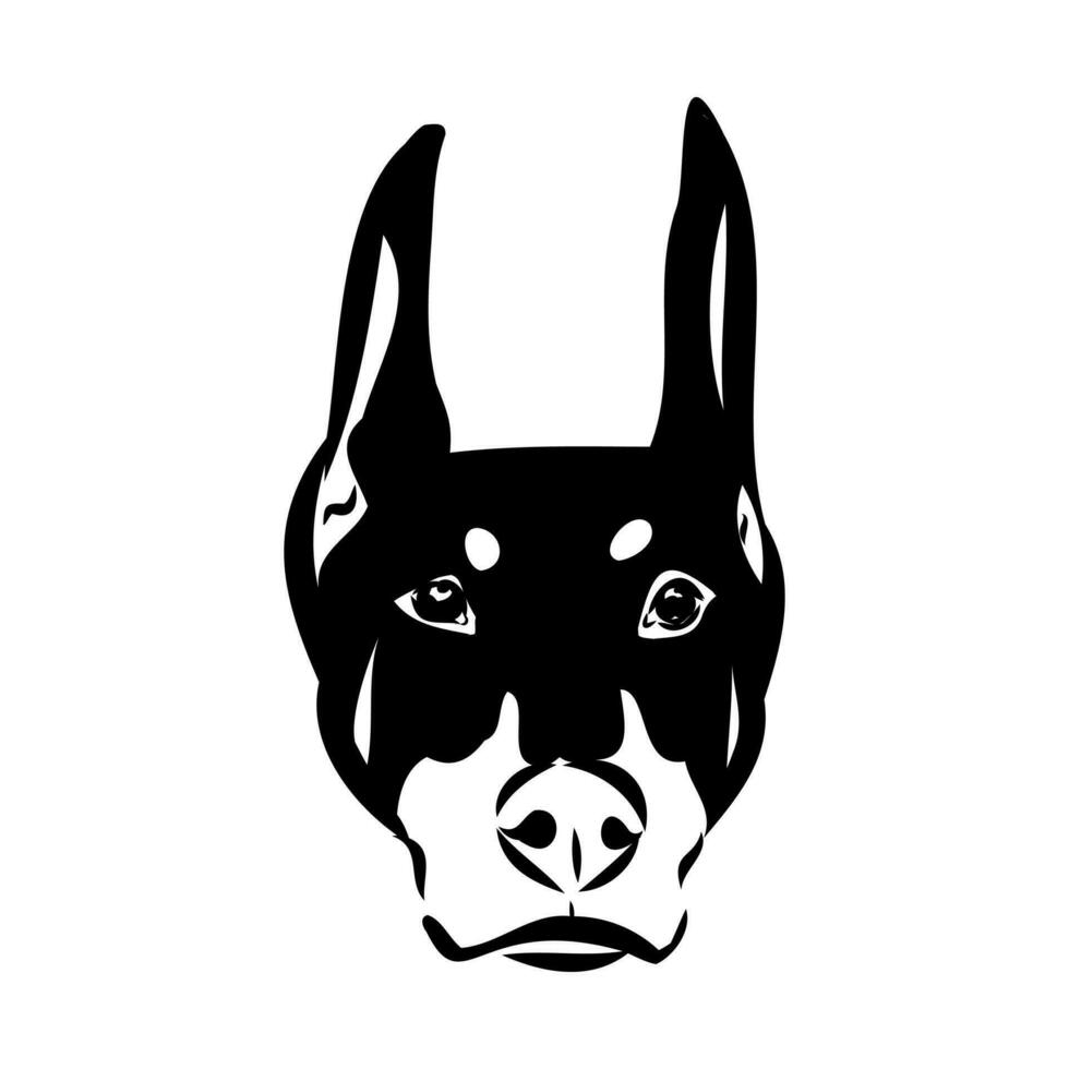 doberman dog vector sketch