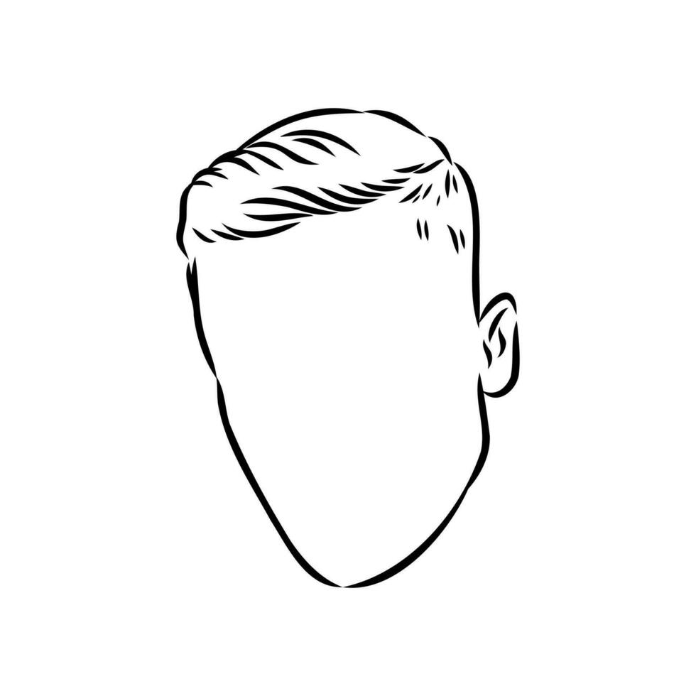 men's hairstyle vector sketch