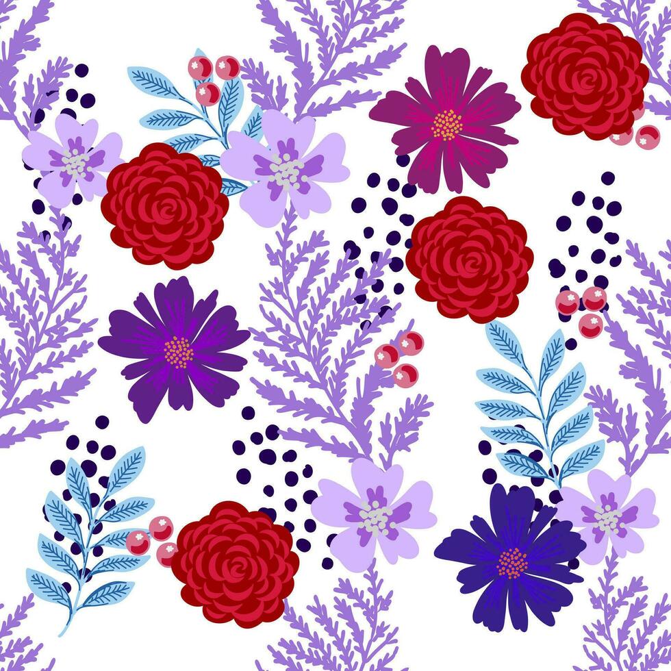 seamless floral pattern vector sketch