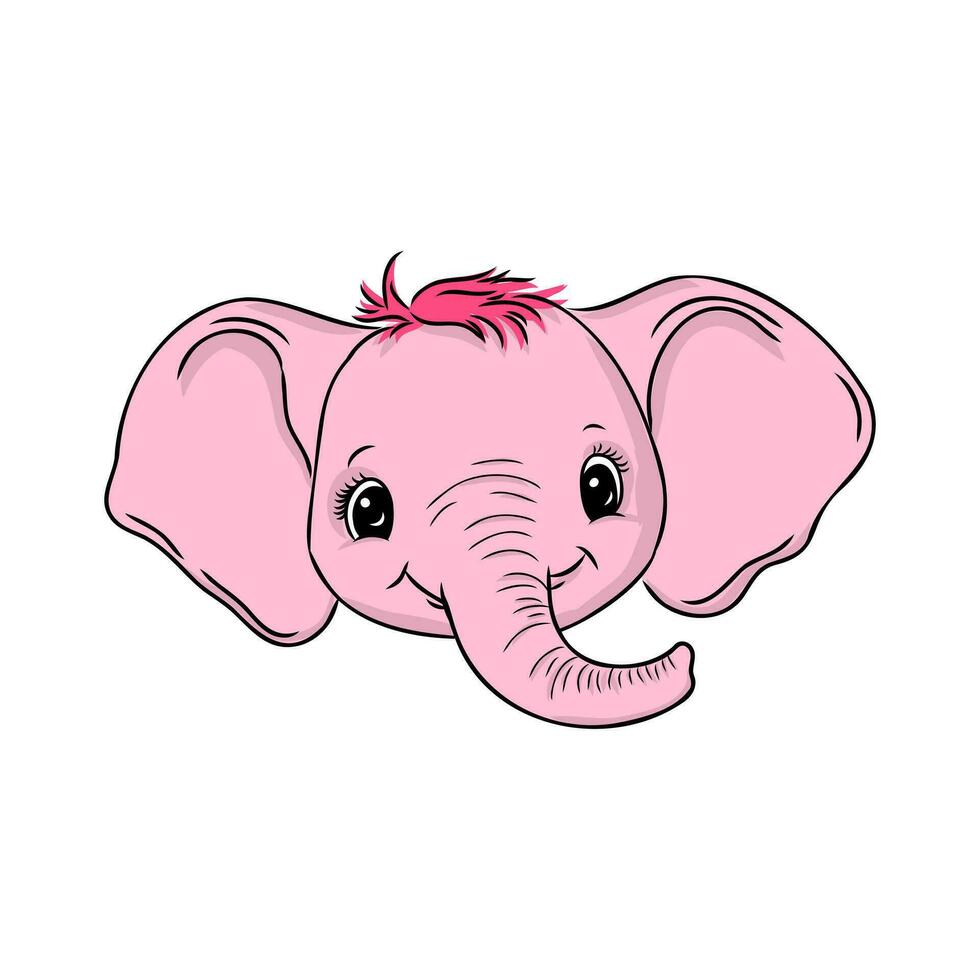 cartoon elephant sketch vector