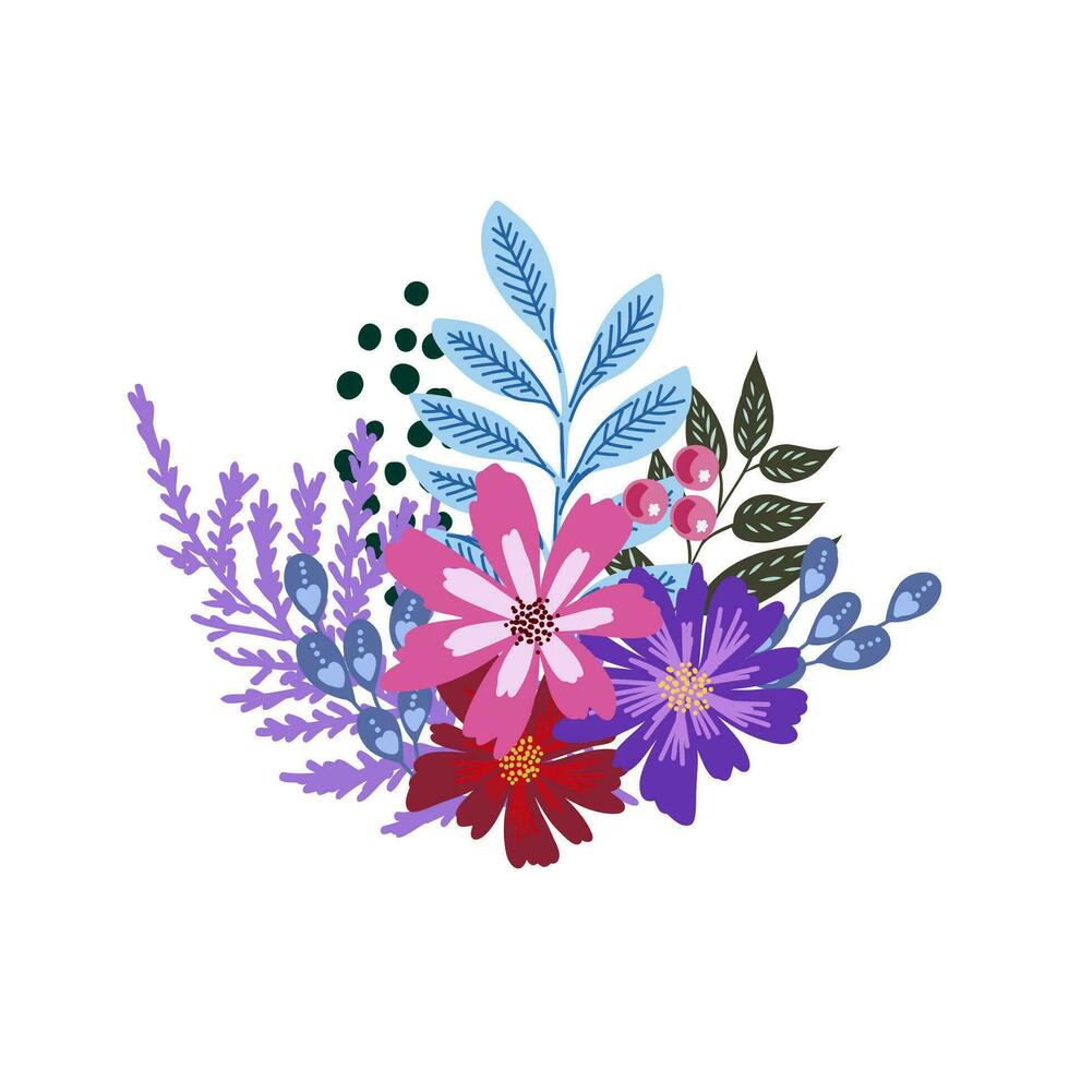 dibujo vectorial de flores decorativas vector