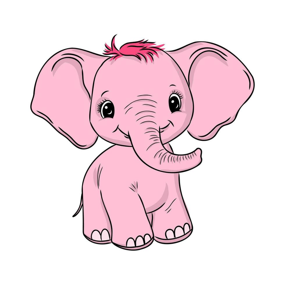 cartoon elephant sketch vector